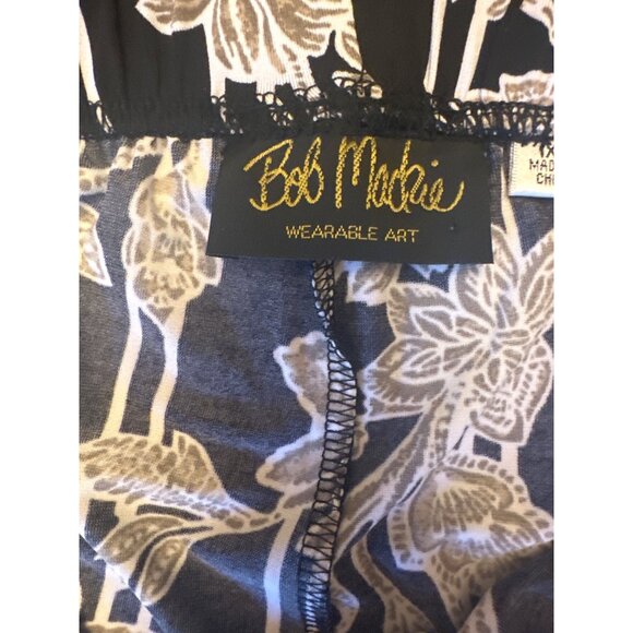 Bob Mackie Wearable Art 1XP Floral Stripe Pants - Picture 3 of 6